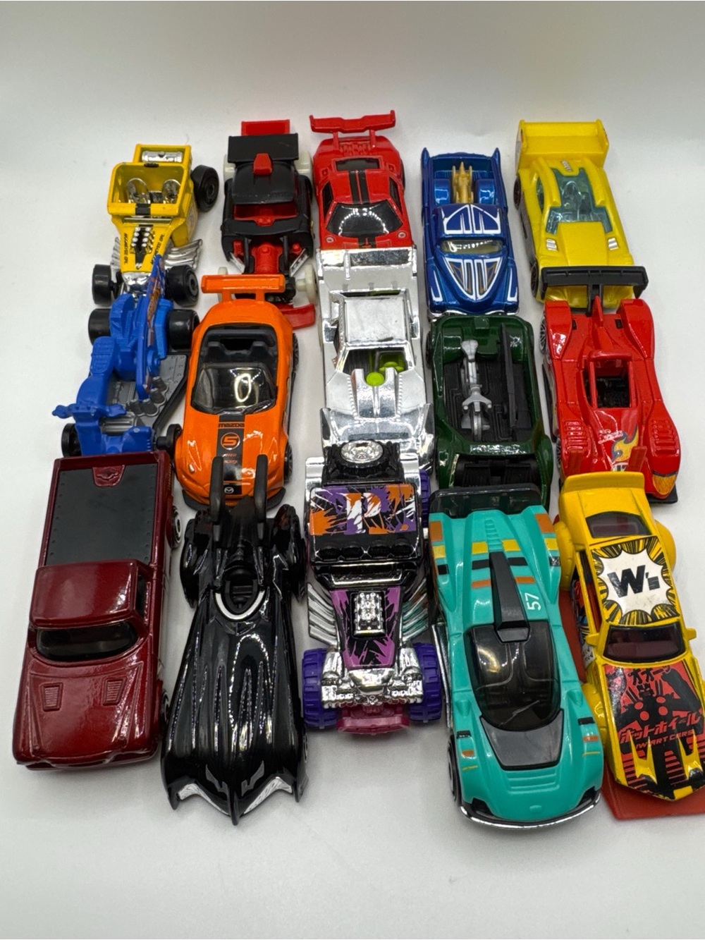 Lot of 15 Hot Wheels Toy Cars - Diecast & Plastic Assortment Lot